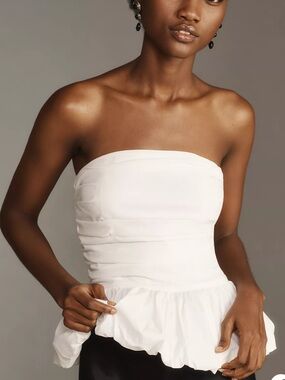 NWT Anthropologie Maeve Strapless Drop-Waist Bubble Top
